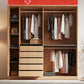 Natural Finish Modern Wardrobe Armoire Solid Wood and Engineered Wood Armoire