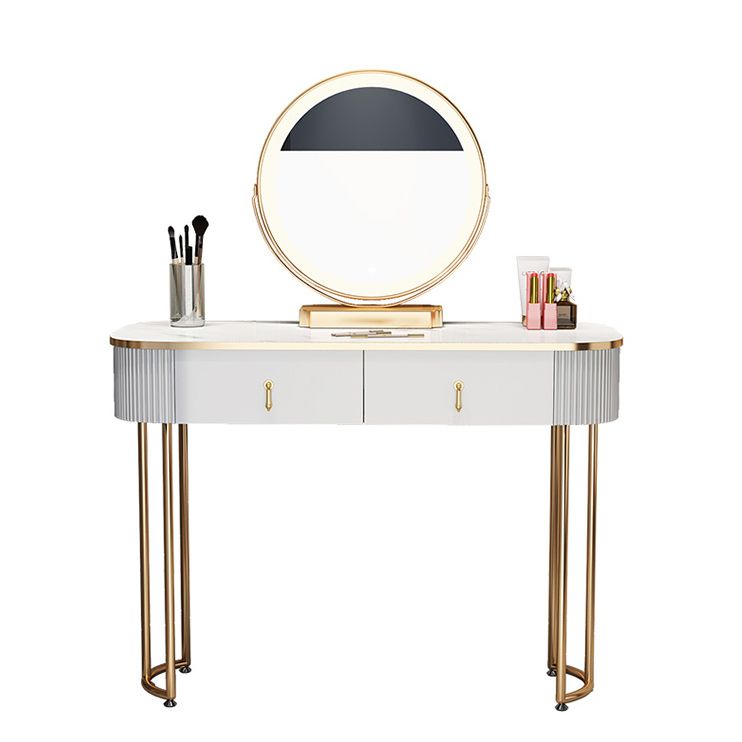 Modern White With Drawer Lighted Mirror Bedroom Dressing Table