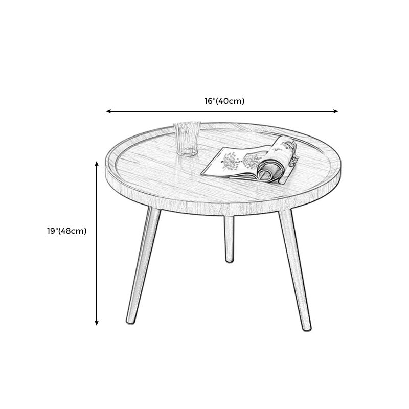 Tavolo da parte superiore del vassoio tondo di transizione tavolo da treppiede in legno per soggiorno