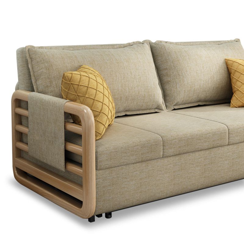 Linen Contemporary Square Arm Sofa Bed Foldable Convertible Sofa for Apartment Clearhalo 'furn' 'furn_sofas' 'Furniture' 'Living Room Furniture' 'Sofa' 'sofas' 1200x1200_2de75fc1-bd19-4b98-a01c-4ca7292eaf78