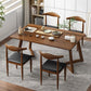 Minimalist Style Traditional Height Dining Set with Rectangle Shape Table and Double Pedestal Base Clearhalo 'Dining Room Sets' 'Dining Tables & Seating' 'dining_room_set' 'furn' 'furn_dining_room_set' 'Furniture' 'furniture_dining_room_set' 'Kitchen & Dining Furniture' 'kitchen&dining_furn' 'kitchen' 1200x1200_2de9cee5-0f48-4f49-9941-6e746f72a371