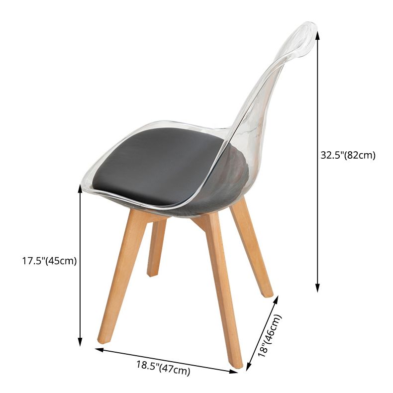 Modern Indoor-Outdoor Chair Transparent Acrylic Side Chair for Dining Room Clearhalo ' kitchen&dining_furn' 'Dining Chairs' 'Dining Tables & Seating' 'dining_chair' 'Furniture' 'furniture_dining_chair' 'Kitchen & Dining Furniture' 'kitchen' 1200x1200_2deacd85-3005-426e-8fb7-0c88bbbc15e6