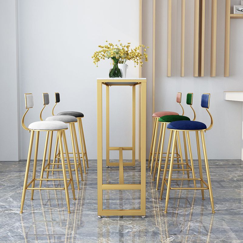 Glam Style Marble Bar Table Gold Frame 42 Inch Height Table for Restaurant Clearhalo 'Bar Furniture' 'Bar Tables' 'bar_tables' 'furn' 'furn_bar_tables' 'Furniture' 'furniture_bar_tables' 'Kitchen & Dining Furniture' 'kitchen&dining_furn' 'kitchen' 1200x1200_2debe87e-5063-4aa1-94c5-6bcd95cadaed