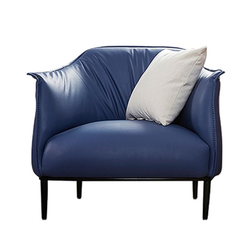 Solid Color Genuine Leather Arms Included with Black Legs Round Arms Barrel Chair Clearhalo 'Accent Chairs' 'accent_chairs' 'Chairs & Seating' 'furn' 'furn_accent_chairs' 'Furniture' 'Living Room Furniture' 1200x1200_2decc9ab-fbe8-42c5-bb6f-def68eabaff8