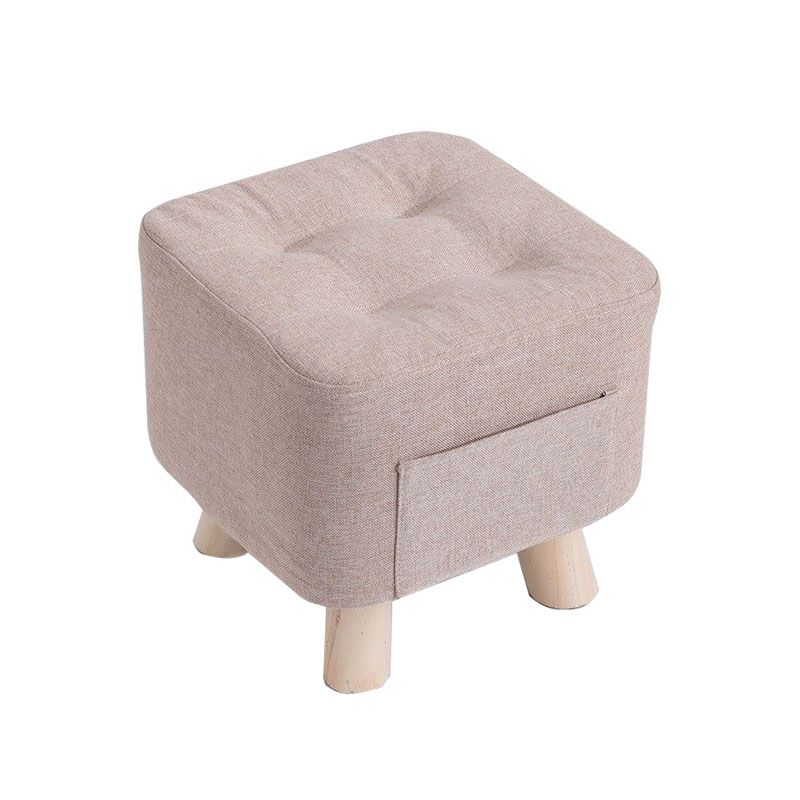 Modern Ottoman Fabric Upholstered Tufted Solid Color Pocket Square Ottoman with Chair Legs Clearhalo 'furn' 'furn_ottomans_poufs' 'Furniture' 'Living Room Furniture' 'Ottomans & Poufs' 'ottomans_poufs' 1200x1200_2ded57ac-b8a4-43d5-853b-66879a35c53d