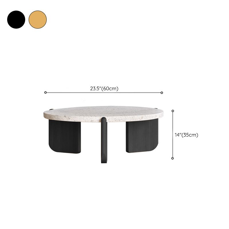 13"H eigentijdse salontafel 3 poten ronde koffiecocktailtafel