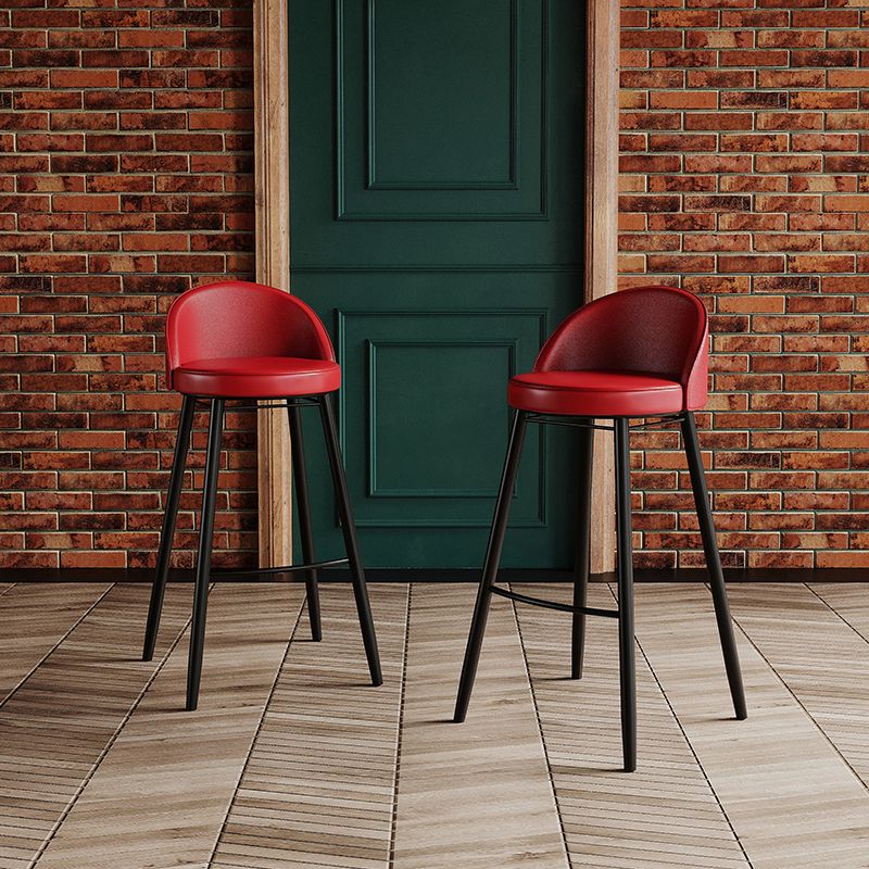 Modern Milk Tea Shop Low Back Stool Matte Finish Leather Barstool Clearhalo 'Bar Furniture' 'Bar Stools' 'bar_stools' 'furn' 'furn_bar_stools' 'Furniture' 'furniture_bar_stools' 'Kitchen & Dining Furniture' 1200x1200_2dee157b-77c5-4e06-a542-dd63e1e0375f