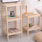 Modern Style Pine with Storage Rack Black/different/wood Color Square Side Table
