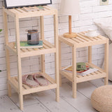 Modern Style Pine with Storage Rack Black/different/wood Color Square Side Table