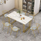 Nordic 1/5/7 Pieces Dining Set Rectangle Stone Dining Table for Kitchen