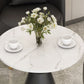 Luxury Sintered Stone Top Dining Table Indoor Round Table with Metal Pedestal Clearhalo 'Dining Tables & Seating' 'Dining Tables' 'dining_table' 'furn' 'furn_dining_table' 'Furniture' 'furniture_dining_table' 'Kitchen & Dining Furniture' 'kitchen' 'kitchen_dining_table' 1200x1200_2deecfc7-d139-46c1-b17f-3038a9b2c7ff
