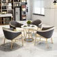 Contemporary Round Dining Table Set 1/2/5 Pcs Stone Top Dinette Set for Home Clearhalo 'Dining Room Sets' 'Dining Tables & Seating' 'dining_room_set' 'furn' 'furn_dining_room_set' 'Furniture' 'Kitchen & Dining Furniture' 1200x1200_2df2b2ae-b0ff-4d03-b0aa-223154fc523d