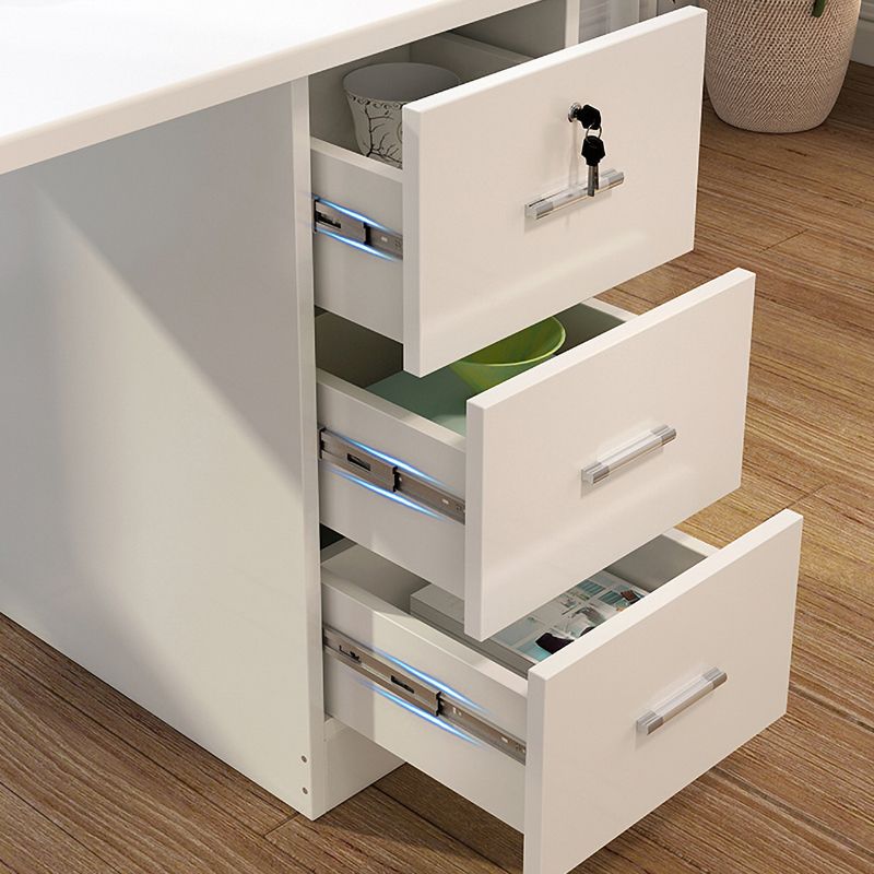 Irregular Shaped Office Laptop Table Wood Writing Desk with 3-Drawers for Home Clearhalo 'furn' 'furn_office_desk' 'Furniture' 'Office Desks' 'Office Furniture' 'office_desk' 1200x1200_2df39252-d904-460a-9d88-f0cd91c79692