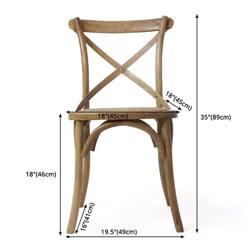 Solid Wood Traditional Dining Chairs Matte Finish Cross Back Side Chair Clearhalo ' kitchen&dining_furn' 'Dining Chairs' 'Dining Tables & Seating' 'dining_chair' 'furn' 'furn_dining_chair' 'Furniture' 'furniture_dining_chair' 'Kitchen & Dining Furniture' 'kitchen' 1200x1200_2df452cc-cd10-41f8-ae69-4bfa083519b8