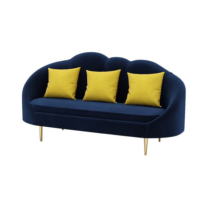 Velvet Sloped Arm Sofa Contemporary Standard Sofa with Sewn Pillow Back Clearhalo 'furn' 'furn_sofas' 'Furniture' 'Living Room Furniture' 'Sofa' 'sofas' 1200x1200_2df54e5b-c919-4756-be53-c49e4a605464