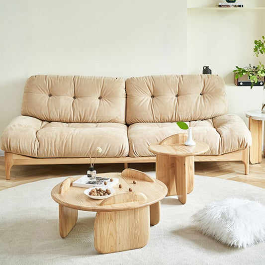 Mesa de café de madera maciza contemporánea mesa de café de madera clara