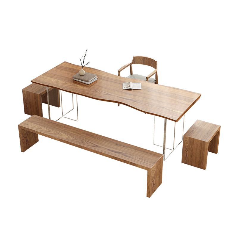 Rectangle Double Pedestal Dining Table Modern Wood Table for Dining Room Clearhalo 'Dining Tables & Seating' 'Dining Tables' 'dining_table' 'furn' 'furn_dining_table' 'Furniture' 'Kitchen & Dining Furniture' 1200x1200_2df9b780-aecc-46ab-b53f-f82592ba63fe