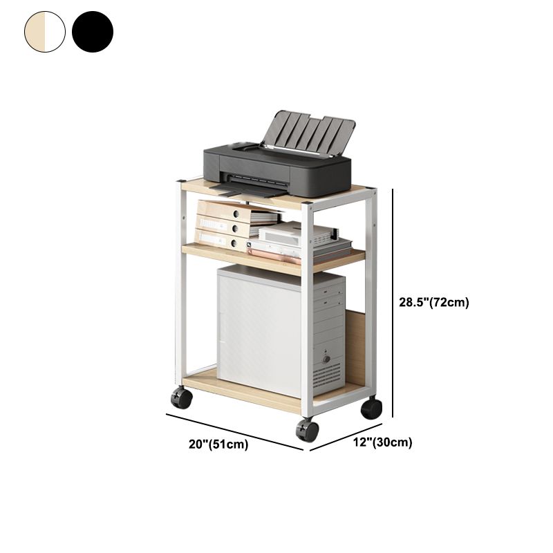 Holz- und Metall -Bücherregal, Multi -Tiers zeitgenössisches Bücherregal für Büro