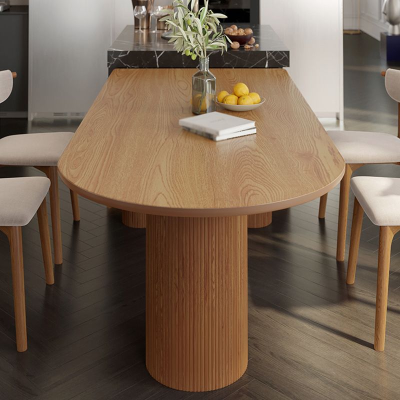 Modern Solid Wood Irregular Shape Dining Table Kitchen Dining Table with Double Pedestal Bases Clearhalo ' dining_table' 'Dining Tables & Seating' 'Dining Tables' 'furn' 'furn_dining_table' 'Furniture' 'furniture_dining_table' 'Kitchen & Dining Furniture' 'kitchen&dining_furn' 'kitchen' 'kitchen_dining_table' 1200x1200_2dfcfcfb-0e8b-46f5-98a1-1033a45a2b32