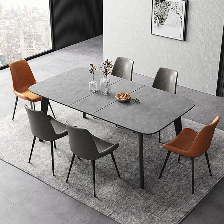 Table à manger extensible rectangulaire Table à manger en pierre moderne pour salle à manger