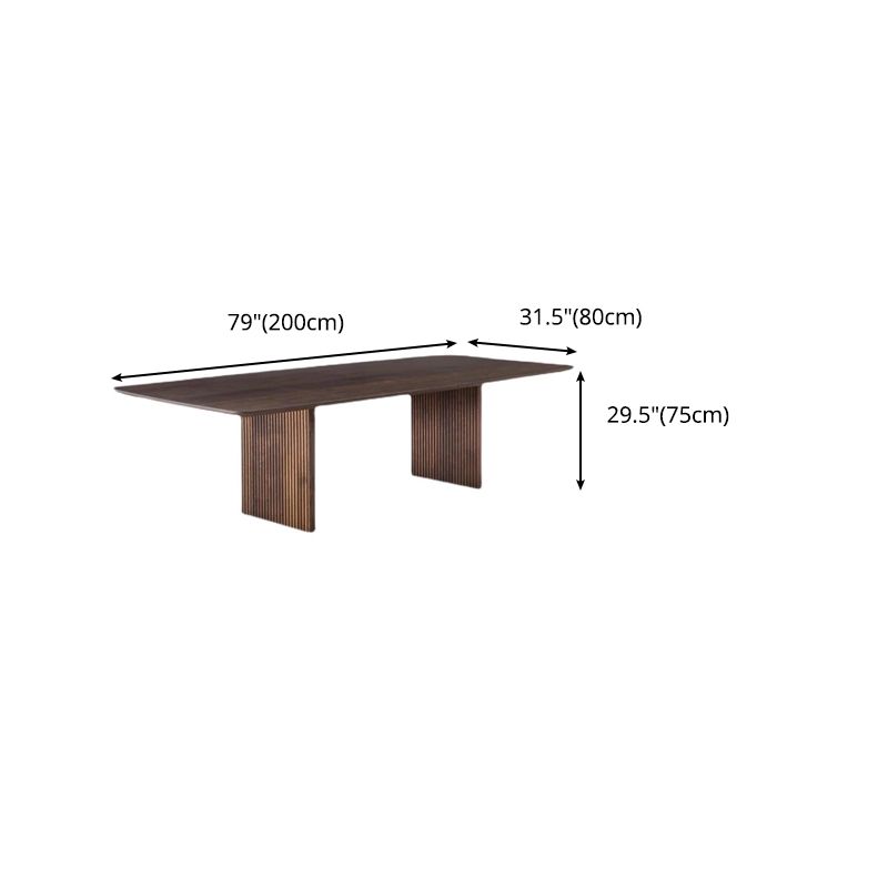 Modern Rectangle Dining Site Table Solid Wood Double Pedestal Kitchen Dining Table Clearhalo 'Dining Tables & Seating' 'Dining Tables' 'dining_table' 'furn' 'furn_dining_table' 'Furniture' 'furniture_dining_table' 'Kitchen & Dining Furniture' 'kitchen' 'kitchen_dining_table' 1200x1200_2dfdd6c6-953f-4dfc-90d4-e388c9a19726
