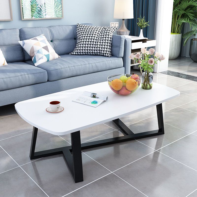 Mesa de centro rectangular con patas cruzadas para sala de estar
