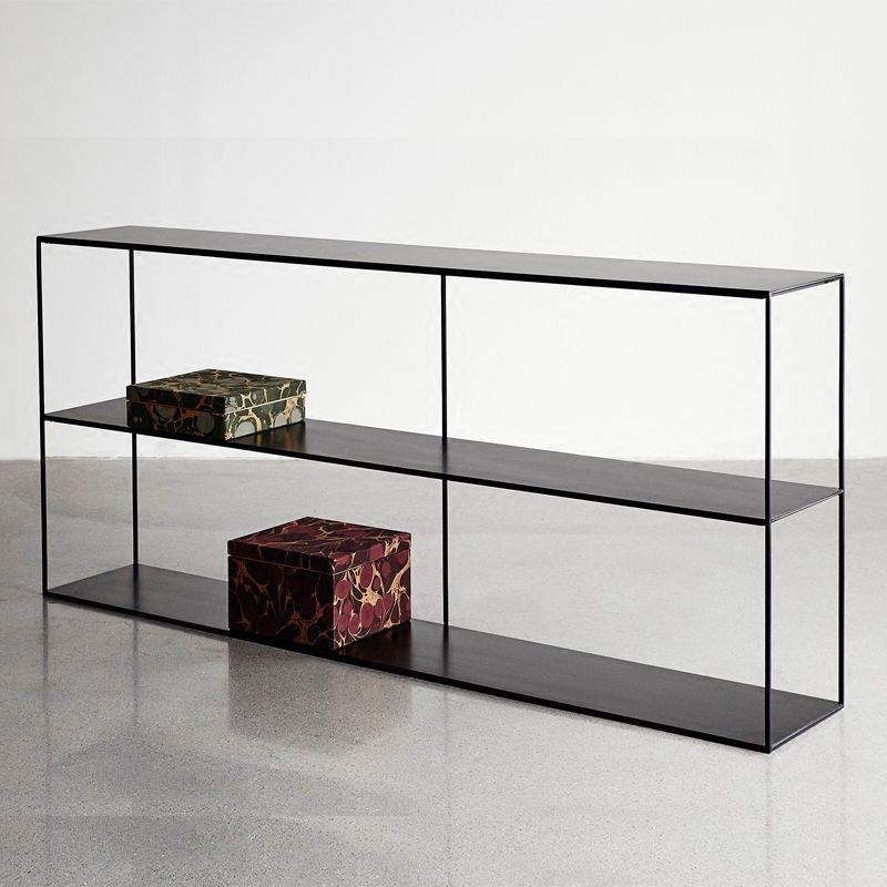 Tavolo da console in metallo moderno su ripiani di divano per soggiorno per soggiorno per soggiorno