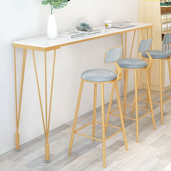 Glam Style Bar Table 42-inch Height Gold 4 Legs Bistro Table for Living Room Clearhalo 'Bar Furniture' 'Bar Tables' 'bar_tables' 'furn' 'furn_bar_tables' 'Furniture' 'furniture_bar_tables' 'Kitchen & Dining Furniture' 1200x1200_2dfe9d22-e1cc-4e48-9392-e48fa251d085