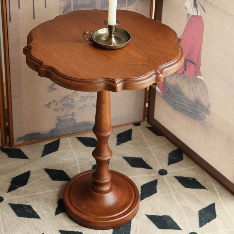 Tavolo rotondo in legno massiccio con base a base di piedistallo Base laterale in stile country francese