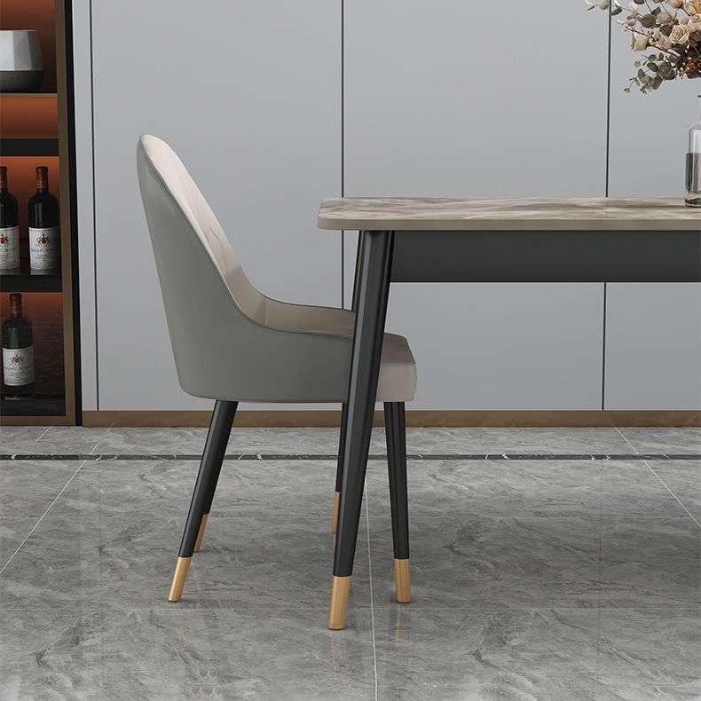 Rectangle Contemporary Style Dining Room Set Sintered Stone Dining Furniture Set with 4 Legs Table Clearhalo 'Dining Room Sets' 'Dining Tables & Seating' 'dining_room_set' 'furn' 'furn_dining_room_set' 'Furniture' 'furniture_dining_room_set' 'Kitchen & Dining Furniture' 'kitchen&dining_furn' 'kitchen' 1200x1200_2dfeaeb9-724c-4b29-8ac5-7d7bfdcf945a