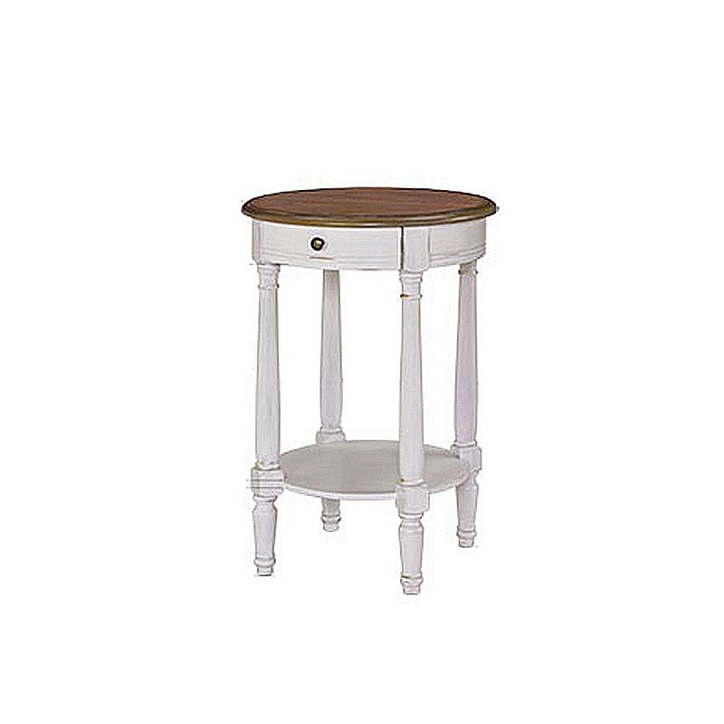 Wooden Round Top Side Table 27.16" Tall 4 Legs End Table with Storage