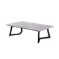 15.7"Tall Steel Sled Base Rectangular Slate Top Coffee Table