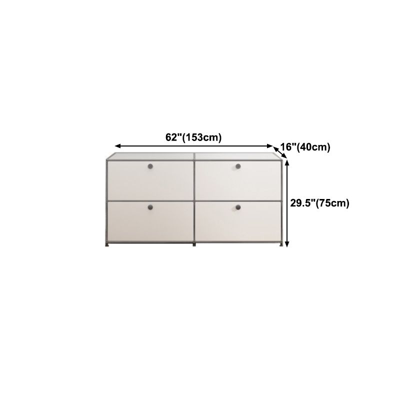 White Colour Metal Sideboard Contemporary Style Storage Dining Sideboard Clearhalo 'buffet_sideboard' 'Buffets & Sideboards' 'furn' 'furn_buffet_sideboard' 'Furniture' 'Kitchen & Dining Furniture' 1200x1200_2e018f14-03a5-47fe-b3da-5528656864a3
