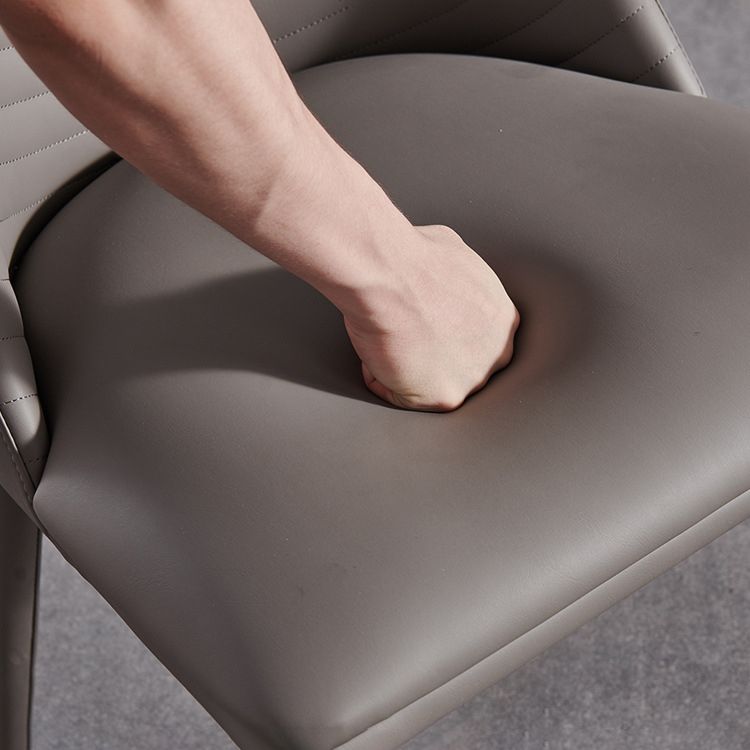 Parsons Matte afwerking Dineerstoel Designer Stijl Lederen vergaderruimte Zijstoel