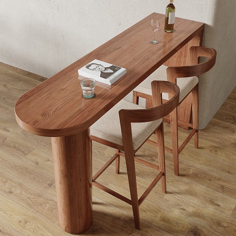Industrial Style Bar Table Wood Top Cylindrical Legs Pub Table for Dining Room Clearhalo 'Bar Furniture' 'Bar Tables' 'bar_tables' 'furn' 'furn_bar_tables' 'Furniture' 'furniture_bar_tables' 'Kitchen & Dining Furniture' 'kitchen&dining_furn' 'kitchen' 1200x1200_2e01f90a-0226-4e78-a13a-7611a4b4369f
