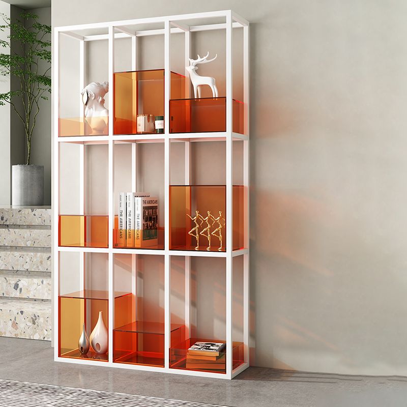 Acrylic Scandinavian Bookshelf Standard Open Back Bookcase with Shelves