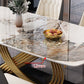Glam Dinner Table Rectangle Stone Dining Room Table for Kitchen Clearhalo 'Dining Tables & Seating' 'Dining Tables' 'dining_table' 'furn' 'furn_dining_table' 'Furniture' 'Kitchen & Dining Furniture' 1200x1200_2e026af9-ed12-491e-897c-d7db254e957d