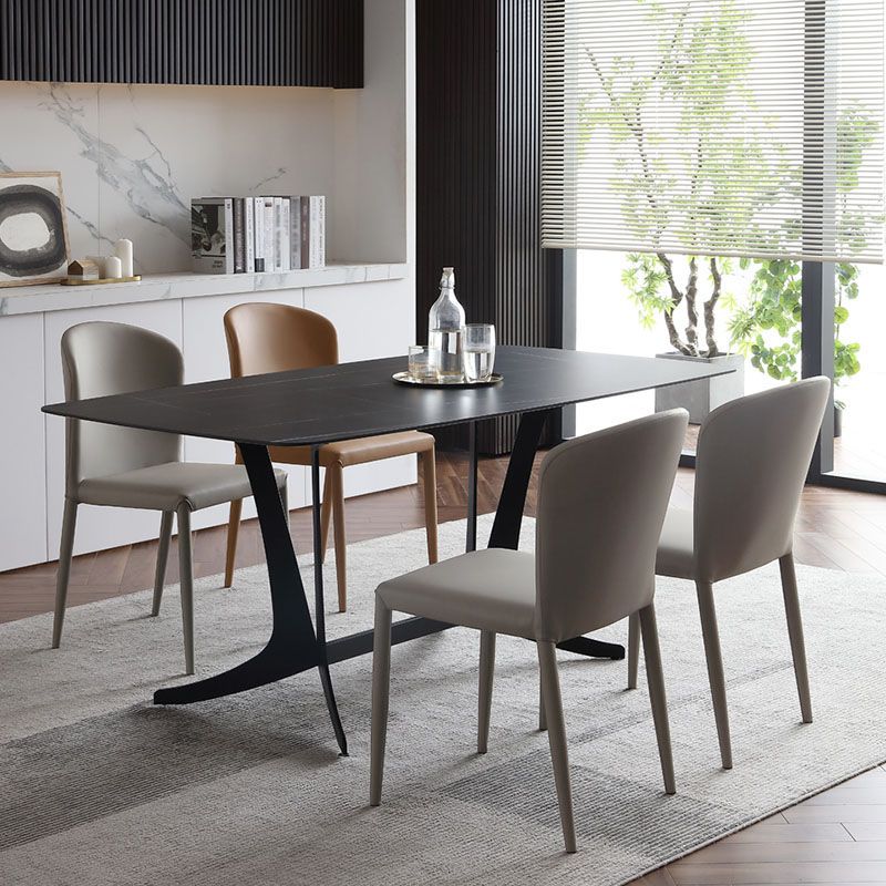 Modern PU Leather Dining Chairs Armless Metal Dining Chairs for Home Use Clearhalo ' kitchen&dining_furn' 'Dining Chairs' 'Dining Tables & Seating' 'dining_chair' 'furn' 'furn_dining_chair' 'Furniture' 'furniture_dining_chair' 'Kitchen & Dining Furniture' 'kitchen' 1200x1200_2e02bd67-4372-49b3-a1c1-f007712a3a37
