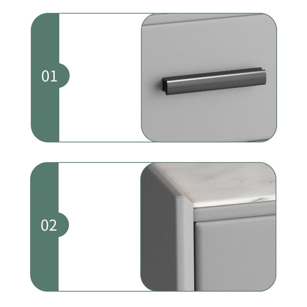 Glam Style 18.5 " Height 1- Drawer Slate Top Table Makeup Vanity Clearhalo 'Bedroom Furniture' 'furn' 'furn_makeup_vanities' 'Furniture' 'Makeup Vanities' 'makeup_vanities' 1200x1200_2e0465d3-aaac-43d0-b94e-07939bd6f9ee