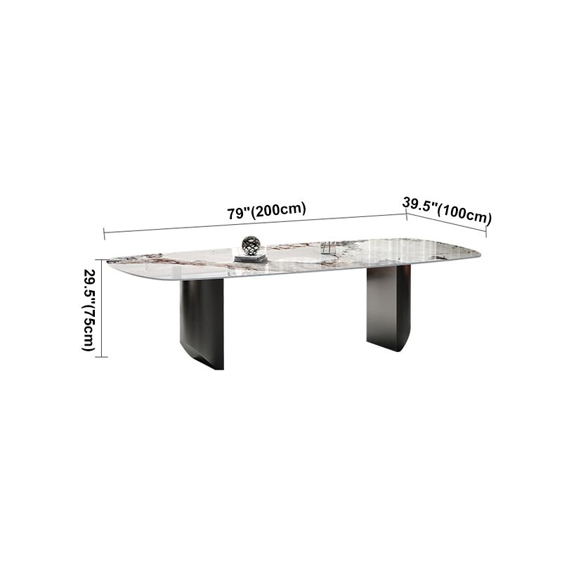 Luxury Sintered Stone Top Dining Table Rectangle Table with Double Pedestal Clearhalo ' dining_table' 'Dining Tables & Seating' 'Dining Tables' 'furn' 'furn_dining_table' 'Furniture' 'furniture_dining_table' 'Kitchen & Dining Furniture' 'kitchen&dining_furn' 'kitchen' 'kitchen_dining_table' 1200x1200_2e05f2f3-921b-4bb7-ba08-77a1b2890a84