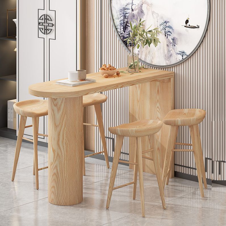 Solid Wood Bar Dining Table Contemporary Bar Table with Sled Base Clearhalo 'Bar Furniture' 'Bar Tables' 'bar_tables' 'furn' 'furn_bar_tables' 'Furniture' 'furniture_bar_tables' 'Kitchen & Dining Furniture' 1200x1200_2e062196-5b55-457f-abc9-be2ec0b0e0a0
