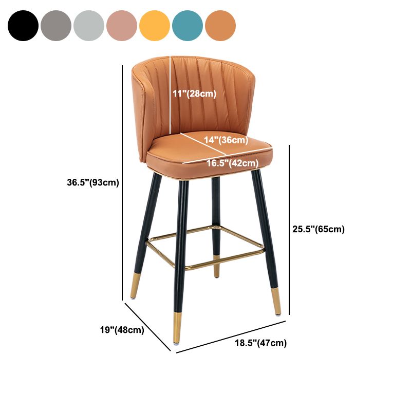 Scandinavian Footrest Checkout Counter Stool Matte Finish PU Leather Barstool Clearhalo 'Bar Furniture' 'Bar Stools' 'bar_stools' 'furn' 'furn_bar_stools' 'Furniture' 'Kitchen & Dining Furniture' 1200x1200_2e0667e0-eb29-40c0-b389-9e278de7d22f
