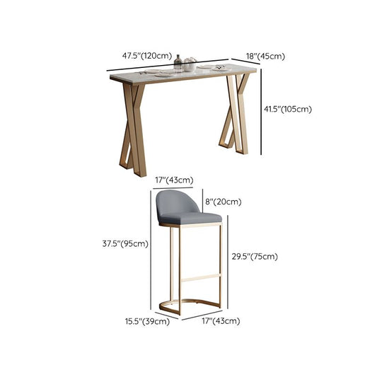 1/3/5 Pieces Pub Dining Set Faux Marble Bar Stool and Table Set