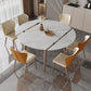 Metal and Slate Table Contemporary Style Home Retractable Round Dining Table Clearhalo 'Dining Tables & Seating' 'Dining Tables' 'dining_table' 'furn' 'furn_dining_table' 'Furniture' 'Kitchen & Dining Furniture' 1200x1200_2e09207d-609d-455f-9c98-91a40c19f5ef