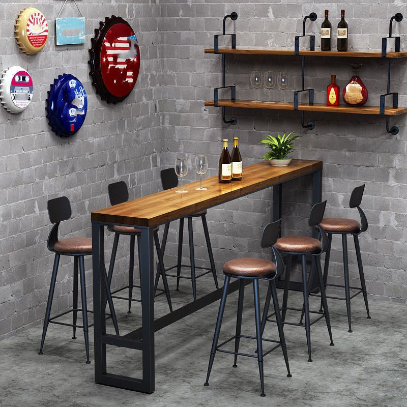 Juego de mesa de bar moderno de 1/2/7 piezas, mesa de bar rectangular con taburetes altos
