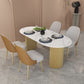 Oval Shape Two-Color Dining Table Simplicity Double Pedestal Table for Dining Room Clearhalo ' dining_table' 'Dining Tables & Seating' 'Dining Tables' 'furn' 'furn_dining_table' 'Furniture' 'furniture_dining_table' 'Kitchen & Dining Furniture' 'kitchen&dining_furn' 'kitchen' 'kitchen_dining_table' 1200x1200_2e0c74d3-0754-40d8-aab2-71158cd8d7e7