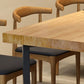 Table à manger rectangulaire avec base en fer industrielle et cadre noir
