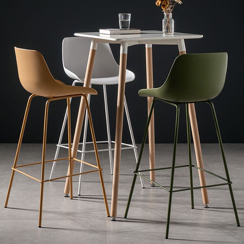 Contemporary Macaroon Counter Stools Armless Plastic Indoor Bar Stool with Iron Base Clearhalo 'Bar Furniture' 'Bar Stools' 'bar_stools' 'furn' 'furn_bar_stools' 'furniture_bar_stools' 'Kitchen & Dining Furniture' 'kitchen&dining_furn' 'kitchen' 'kitchen_furn' Furniture' 1200x1200_2e0ea682-f6f0-4fd0-9307-0150b71ed08c
