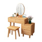 31. 5" W Wood Vanity Table with Mirror & Stool 4 Drawers Simple Makeup Vanity Table Set Clearhalo 'Bedroom Furniture' 'furn' 'furn_makeup_vanities' 'Furniture' 'Makeup Vanities' 'makeup_vanities' 1200x1200_2e0fb5a5-b932-4016-b0c3-eb287185e3bb
