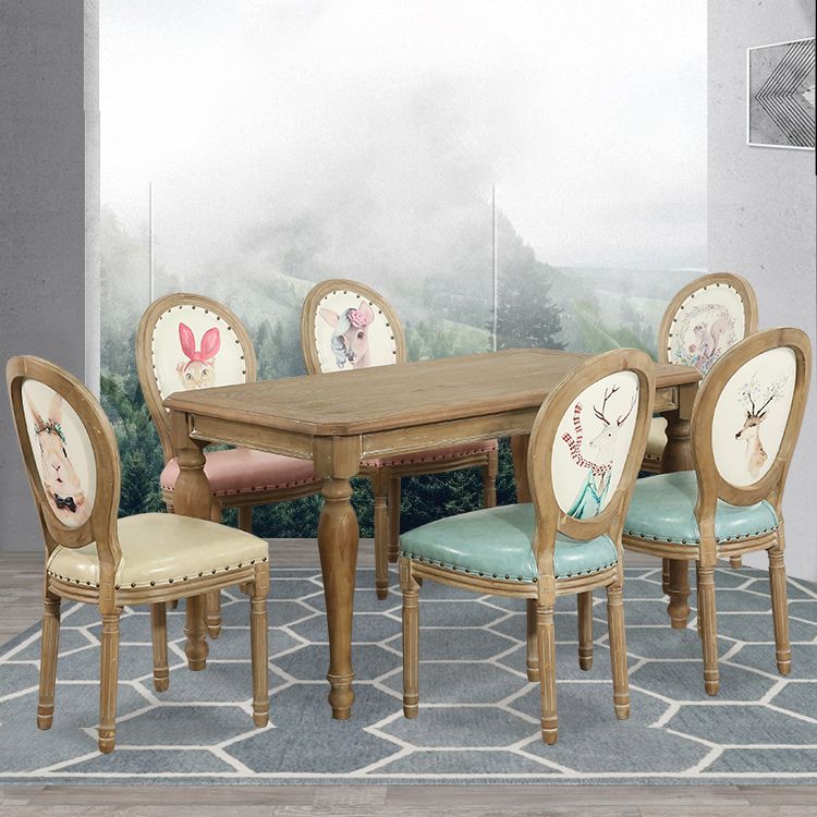 French Country Upholstered Armless Chair Home Solid Wood Dining Chair Clearhalo 'Dining Chairs' 'Dining Tables & Seating' 'dining_chair' 'furn' 'furn_dining_chair' 'Furniture' 'Kitchen & Dining Furniture' 1200x1200_2e113ef5-4a5e-4744-ae3e-479ebe430441
